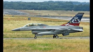 F16s Danish AF Arrival 35 Year NATOAWACS at Geilenkirchen [upl. by Benenson920]