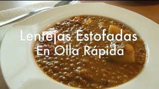 Como Hacer Lentejas en olla express  Recetas fáciles [upl. by Moskow]