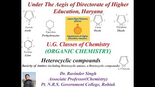 Heterocyclic Compounds Part 3 Basicity of Amines including Heterocyclic Amines [upl. by Sabba]