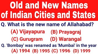 Old and New names of Indian Cities and States  Renamed cities in India  Competitive exams [upl. by Lucais937]