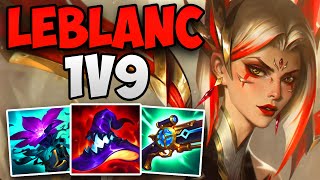 INSANE LEBLANC 1V9 CARRY IN CHALLENGER  CHALLENGER LEBLANC MID GAMEPLAY  1411 [upl. by Adelheid961]