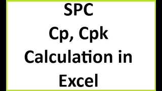 SPC  Cp and Cpk Calculation in Excel sheet  Hindi Training [upl. by Rento]