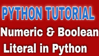 Numeric and Boolean Literal in Python  Sumita Arora  Class 11 CBSE  Class XI Computer Science [upl. by Aicyla]