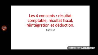 LES 4 CONCEPTS résultat comptable et fiscal réintégration et déduction [upl. by Sarson]