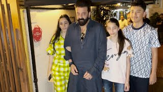 Sanjay Dutt With Wife Manyata Dutt amp Kids Shahraan Dutt amp Iqra Dutt At Airport [upl. by Enial]