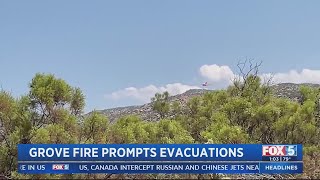 Grove Fire grows to 900 acres [upl. by Llednil]