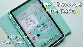 Customize My Tablet With Me✨  Aesthetic Mint Green Theme💚 [upl. by Jenette]