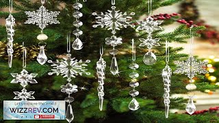 18pcs Crystal Christmas Ornaments for Tree DecorationsHanging Acrylic Snowflake Icicle Review [upl. by Eiramoj]