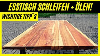 Esstisch richtig schleifen  ölen Tipps  KreativWood [upl. by Tinaret900]