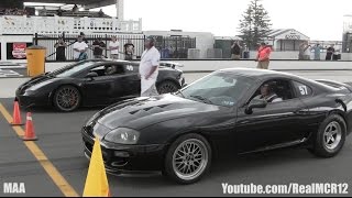 Lamborghini Gallardo vs 900HP Toyota Supra  1200HP UGR TT Gallardo vs1200HP Nissan GTR [upl. by Capriola401]