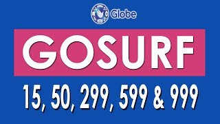 How to Register Globe GOSURF 15 50 299 599 and 999 Internet Promo [upl. by Yenitsed]