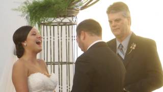 Bride and Groom Burst Out Laughing at Pastors Comments [upl. by Llekcor570]