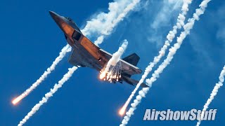 F22 Raptor with FLARES  Cleveland National Airshow 2023 [upl. by Bardo]