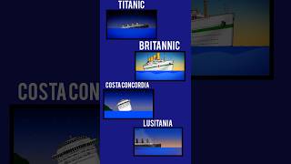 TITANIC VS BRITANNIC VS COSTA CONCORDIA VS LUSITANIA  SLEEPING SUN SINKING sinkingships shorts [upl. by Pratte]