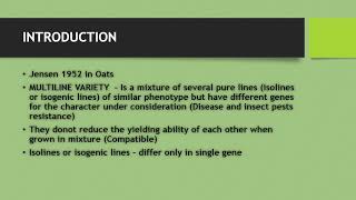 MULTILINE BREEDING  BSc Agriculture  Plant Breeding [upl. by Asirap702]