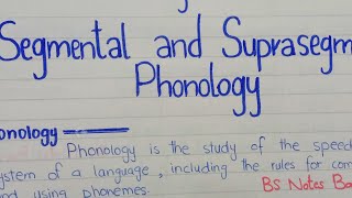 Segmental and Suparsegmental Phonology  Branches of Phonology linguistics ENG102 PU [upl. by Cchaddie]