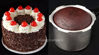 black forest cake in cookerകുക്കറിൽ പെർഫെക്റ്റ് ബ്ലാക്ക്ഫോറസ്റ് കേക്ക് black forest without oven [upl. by Aicire806]