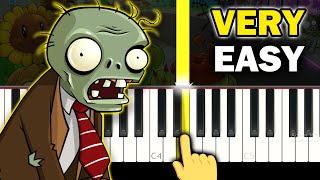 PLANTS VS ZOMBIES  VERY EASY Piano tutorial [upl. by Beverlie]