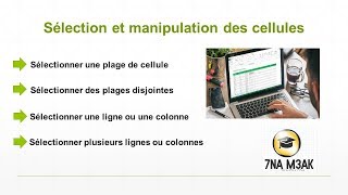 formation excel  informatique de gestion partie 5 Sélection et manipulation des cellules [upl. by Chapin]