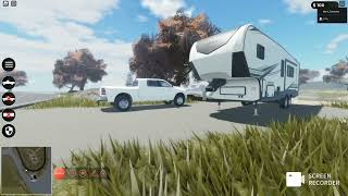 first time using a gooseneck camper trailer at American Plains Mudding in Roblox [upl. by Sebastian]