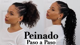 PEINADO FÁCIL Y LINDO para el cabello rizado y en transición  FRIZZYDESI ft Onemorehair [upl. by Arber60]