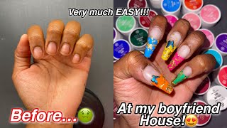 Going to my Boyfriend house… Long nails Diy [upl. by Esyahc]