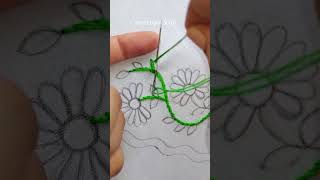 supper easy border designembroidery art handembroidery flowers design shorts youtubeshorts [upl. by Janelle990]