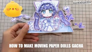 ✂DIY PAPER🎀  HOW TO MAKE MOVING PAPER DOLLS GACHA LIFE  PART 10 [upl. by Goldia]