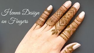 Easy DIY mehndi henna design on fingers [upl. by Markiv]