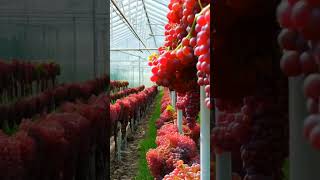 GreenhouseBest Red grapes fruit grapegrowing grapeharvest farming grapevine garden grape [upl. by Cannice]