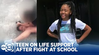 Teen on life support after fight outside middle school [upl. by Shama]