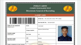 Army Agniveer Admit Card 2024 Kaise Download kare  How To Download Army Admit Card Army Admit Card [upl. by Clifton998]