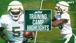 Garrett Wilson Braelon Allen Jason Brownlee  NY Jets Training Camp Highlights 8624  SNY [upl. by Rehpoitsirhc]