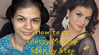 How to do Glossy Makeup at Home Step By Step Tutorial for Beginners  The Beauty Bar by Monika [upl. by Ode]