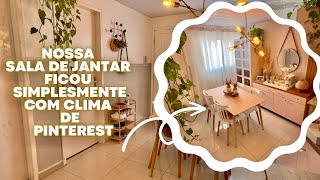 SALA DE JANTAR PRONTA  FICOU COM CARINHA DE PINTEREST [upl. by Rubel31]