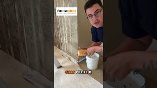 DIY removing tough wallpaper from a house diy painting techniques homeimprovement [upl. by Sherard215]