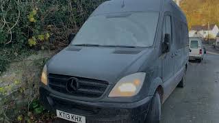 COLD STARTING my Diesel Mercedes Sprinter  How to protect leisure batteries over winter [upl. by Aneehsat]