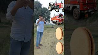 Sapping biscuit to tractor treck car bike magic video shorts [upl. by Aicenad]