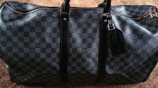 Louis Vuitton Keepall 55 Damier Graphite Review  Replica with Comparison [upl. by Driskill]