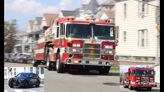 2002 PIERCE LANCE amp Q2B Passaic FD Engine 4 amp Ladder 1 Responds to a MVA with Detroit Diesel [upl. by Olsewski]