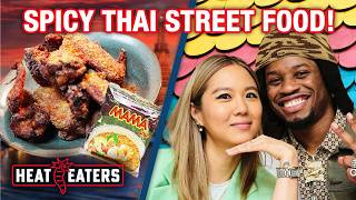 INSANELY Spicy Thai Street Food Boat Noodles  Chicken Wings with Denzel Curry  Heat Eaters [upl. by Akapol]