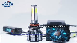 Haizg High Brightness Quality 4Sides K9 Car LED Headlight LED Headlight Bulb Auto LED Light H11 [upl. by Marieann362]