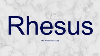 Rhesus Pronunciation How to Say Rhesus  How to Pronounce Rhesus [upl. by Eustis]