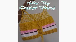 Halter Top Crochet  Easy Tutorial crochetprojects crochettop crochetpatterns [upl. by Tyrrell]