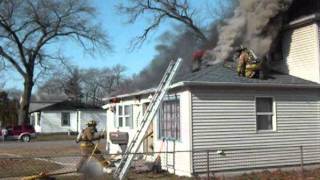 Flashover Or Backdraft Occurs While Crews Are In A Working House Fire In New Chicago [upl. by Aiduan959]