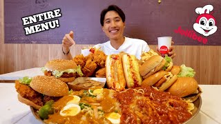 ENTIRE JOLLIBEE SINGAPORE FULL MENU CHALLENGE  Massive Mukbang with NEW Jolliburger [upl. by Wehtta]