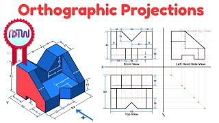 Orthographic Projections in Engineering Drawing  Problem 3 [upl. by Marcie]