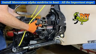 Install Mercruiser alpha one outdrive to boat  All important steps [upl. by Anitsirhc]