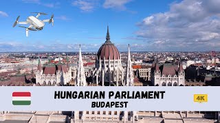 4K 🇭🇺 Hungarian Parliament Budapest  by drone 🇭🇺 [upl. by Edalb224]