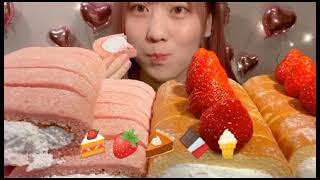 Asmr 💗 Eating CakeCr  Miyuu Asmr （＾ｖ＾） [upl. by Anaic357]